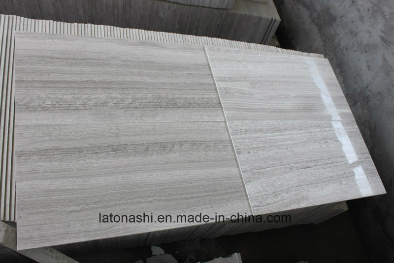 Grey Wood Grain Marble Floor with Polished Surface for Indoor Tile