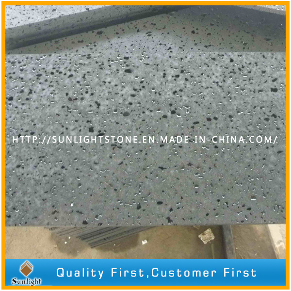 Natural Honed Hainan Black Basalt Tiles for Flooring and Wall