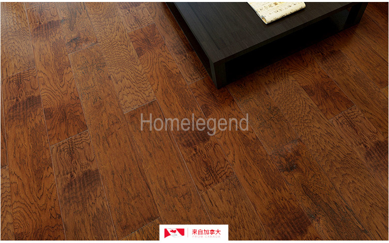 Handsculpted Rustic Hickory Hardwood Flooring Hickory Engineered Wooden Flooring