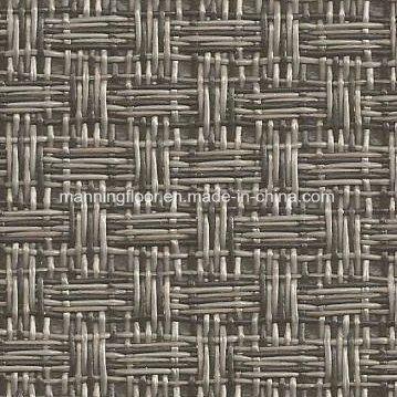 Matt Black Woven Pattern Acoustic PVC Base Vinyl Floor 3.5mm for Hotel Office Resort Wl02