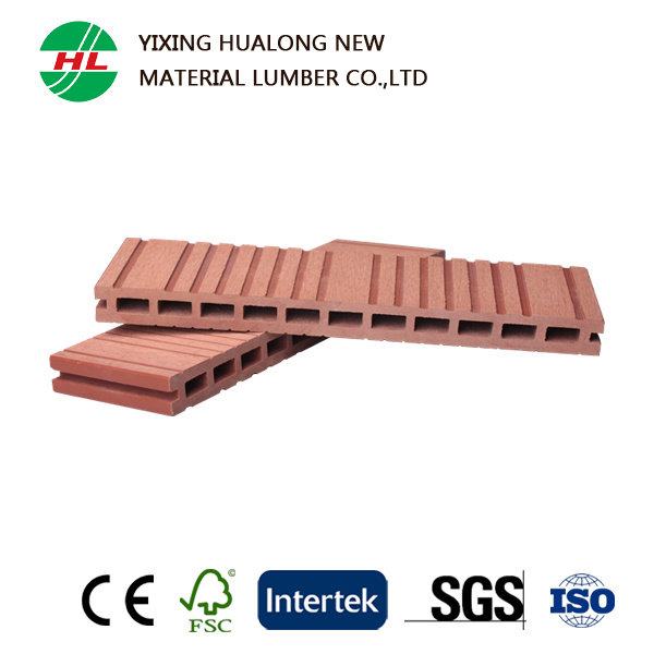 Waterproof WPC Outdoor Floor Hollow Wood Plastic Composite Decking (M6)