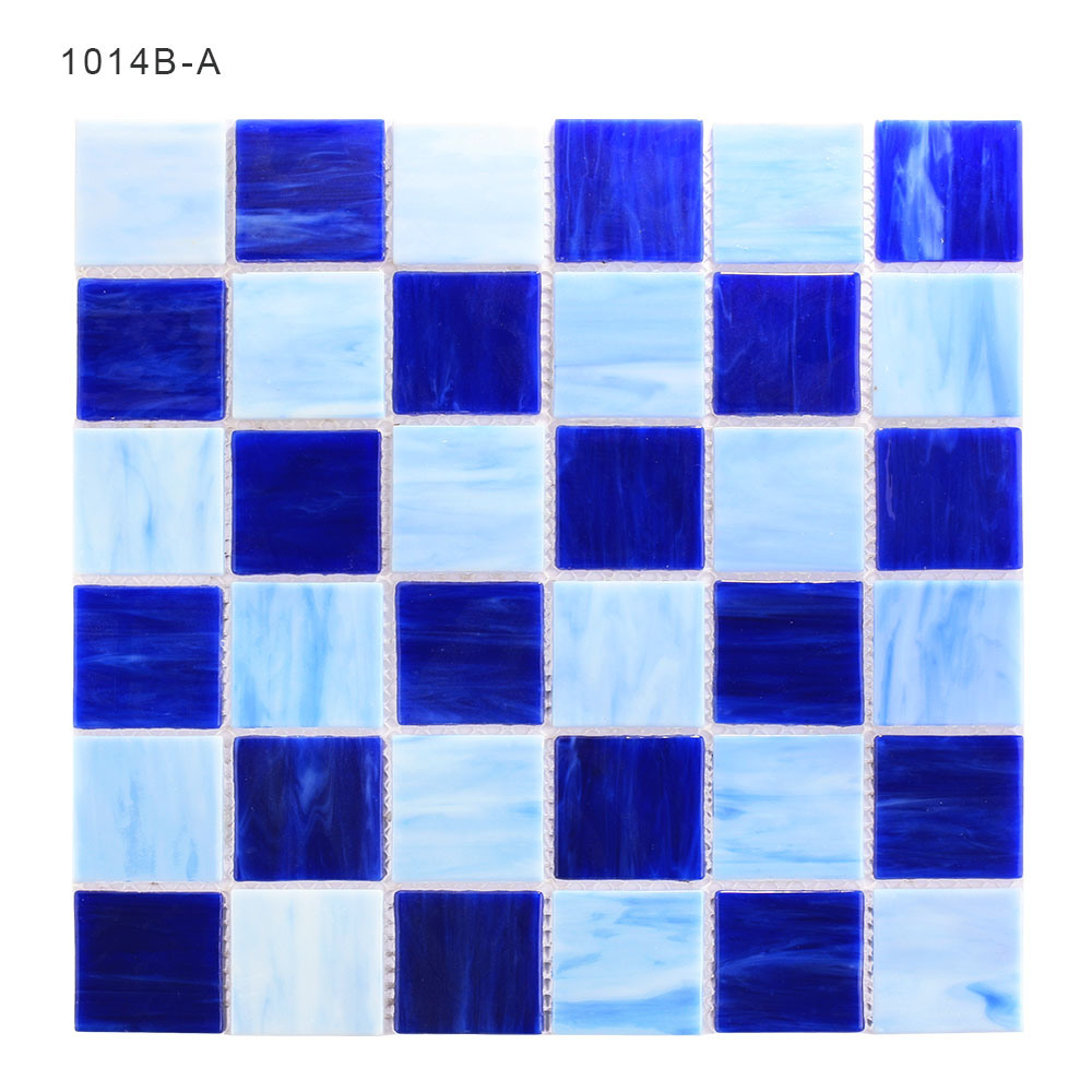 Building Material Fused Decorative Blue Floor Tile Stained Glass Mosaic