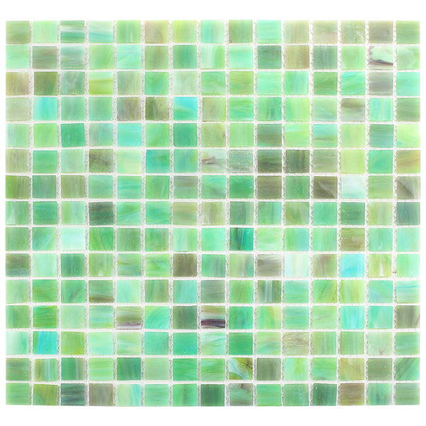 American Style Square Green Stained Glass Mosaic Tile for Bathroom