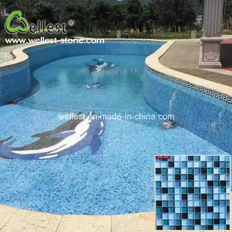 Swimming Pool Blue Mosaic Tiles