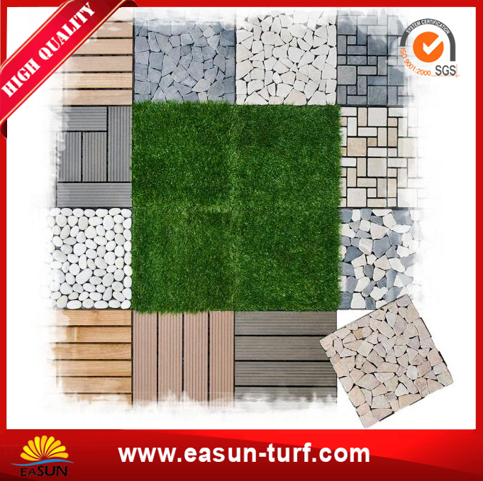 China Factory DIY Artificial Grass Interlocking Tiles