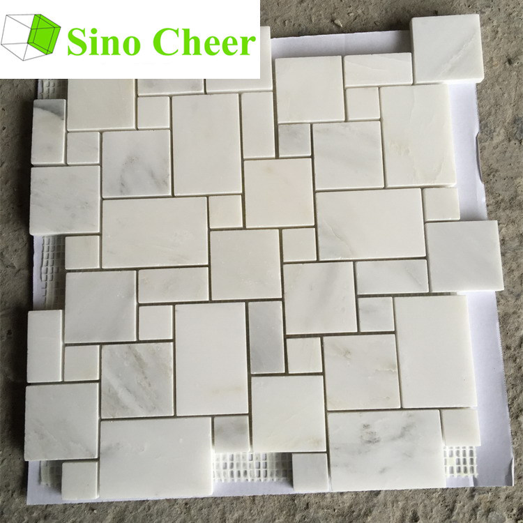 White Marble Mini Versailles Pattern Mosaic Tile