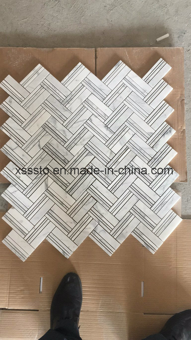 2017 Hot Selling Natural Stone Mosaic Tile, White Marble Mosaic Tile