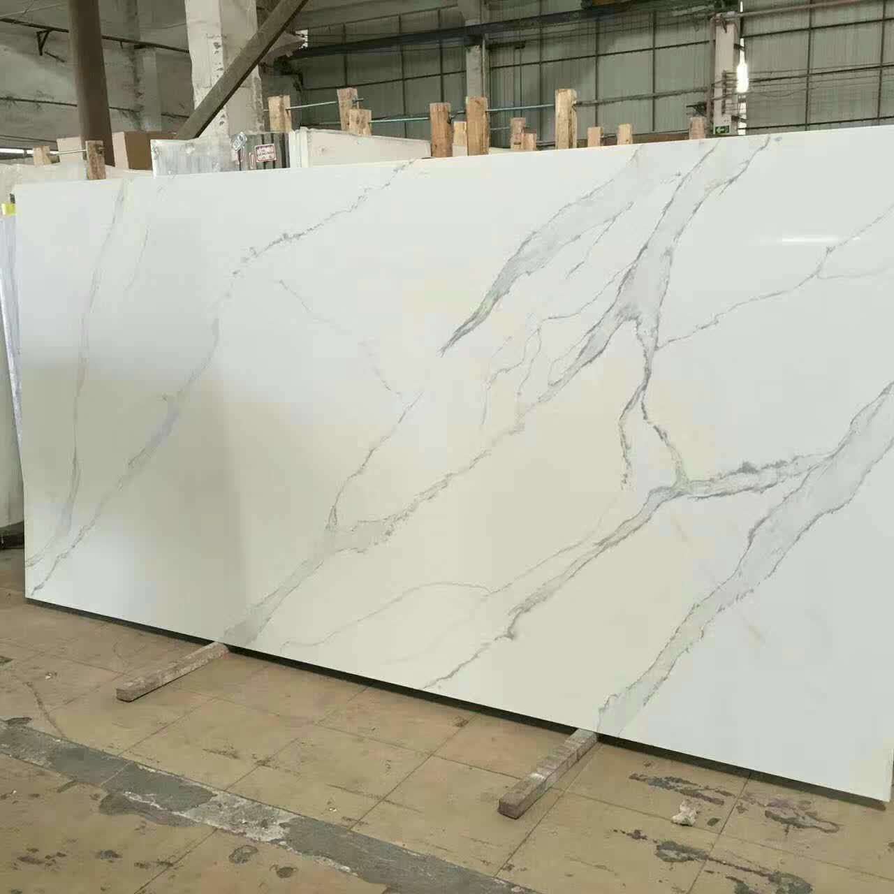 Artificial Quartz Stone, Top Quality Statuario Calacatta Quartz Sheet