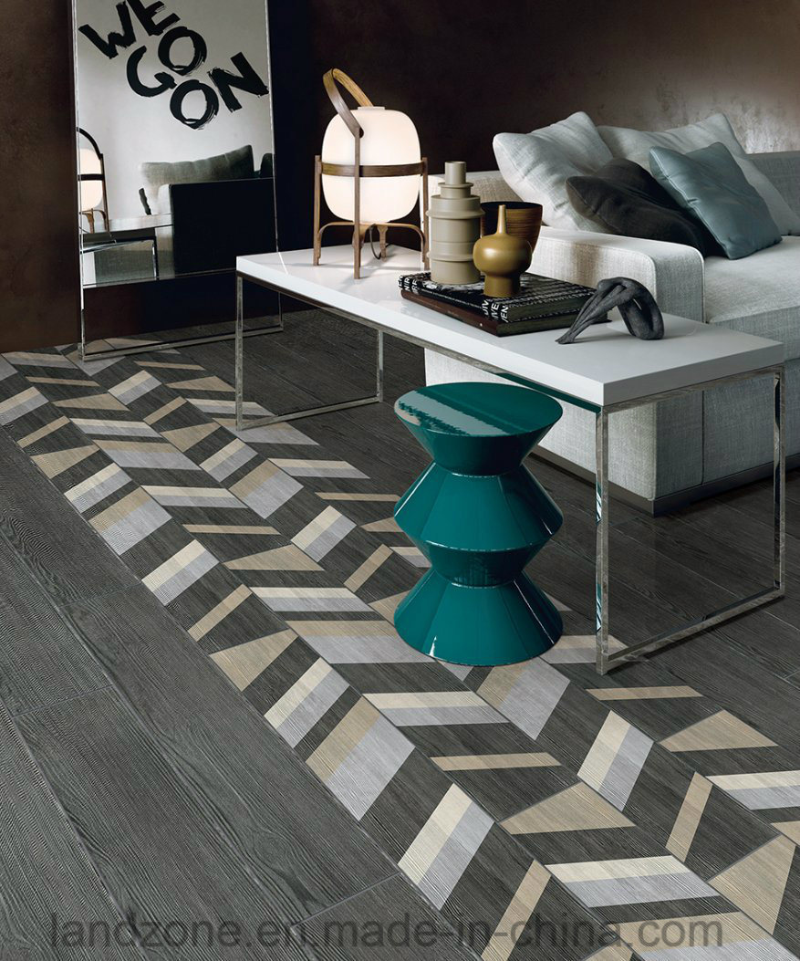 Dark Grey Wooden Touching Porcelain Rustic Tile