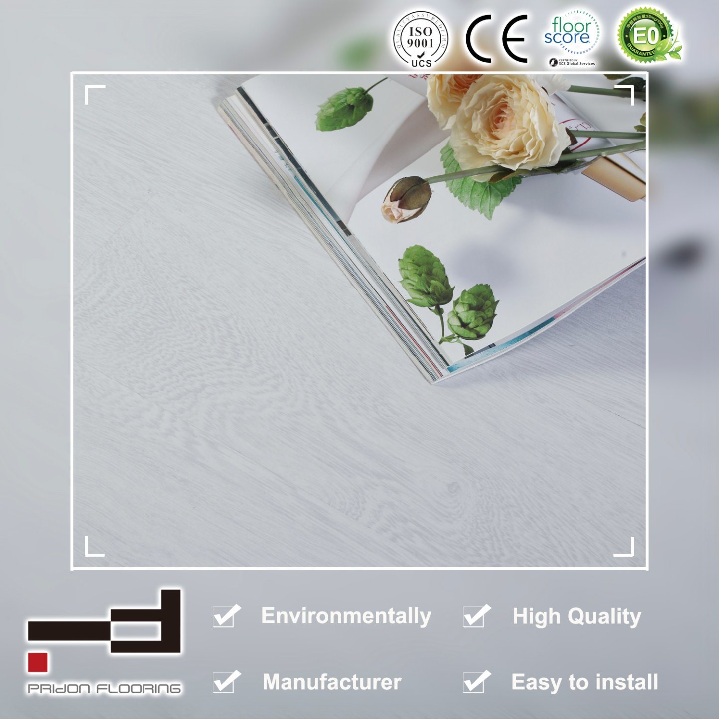 8mm CE White Oak Embossment Surface Laminate Flooring