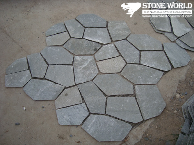 Mesh Grey Slate Mosaic Tiles for Wall/Flooring (mm072)