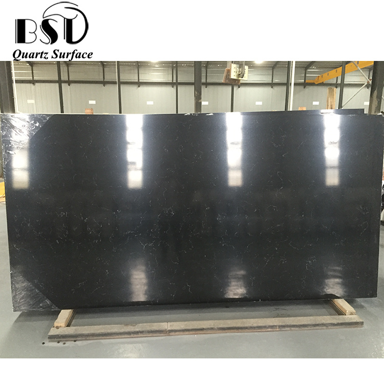 Polished Black Marble Artificial Quartz Stone