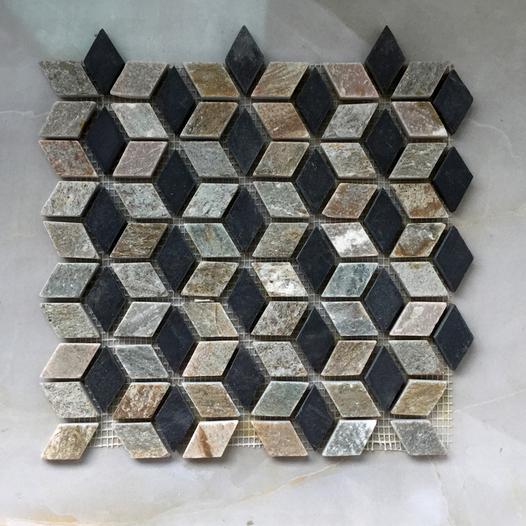Natural Slate Stone Mosaic Tiles (SMC-SMP100)