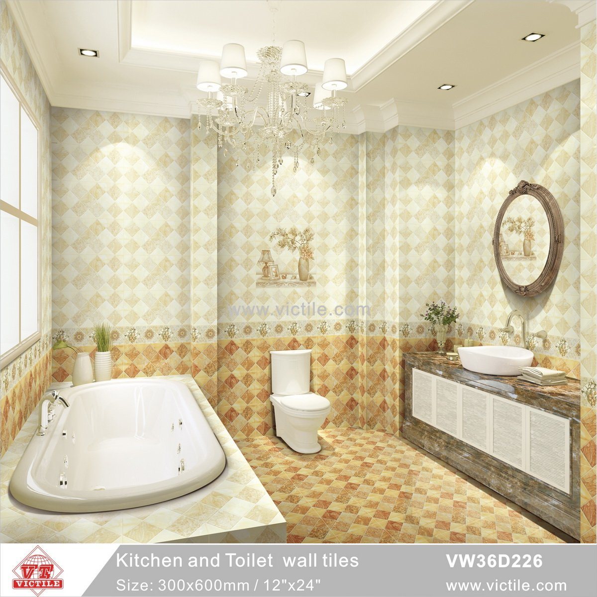 Building Material 300*600 Ceramic Wall Kitchen Bathroom Tile (VW36D226, 300X600mm/12''x24'')