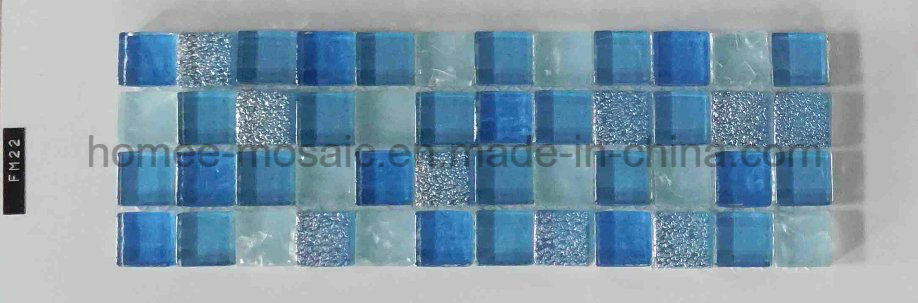 Cheap Price Blue Square Swimming Pool Dots Glass Mosaic Tile
