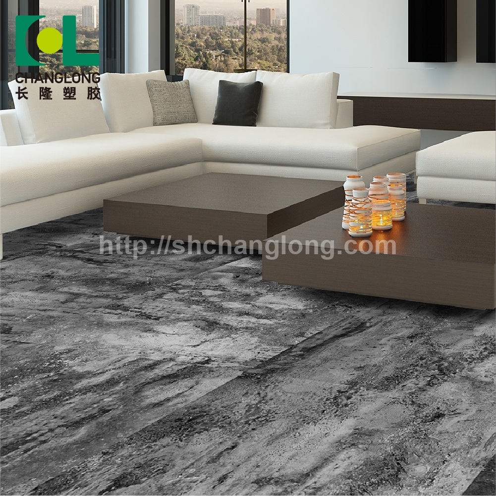 Indoor and Commercial Stone Grain PVC Floor, ISO9001 Changlong Cls-41