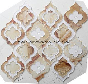 Colorful Water Jet Cutting Irregular Glass Mosaic Tile