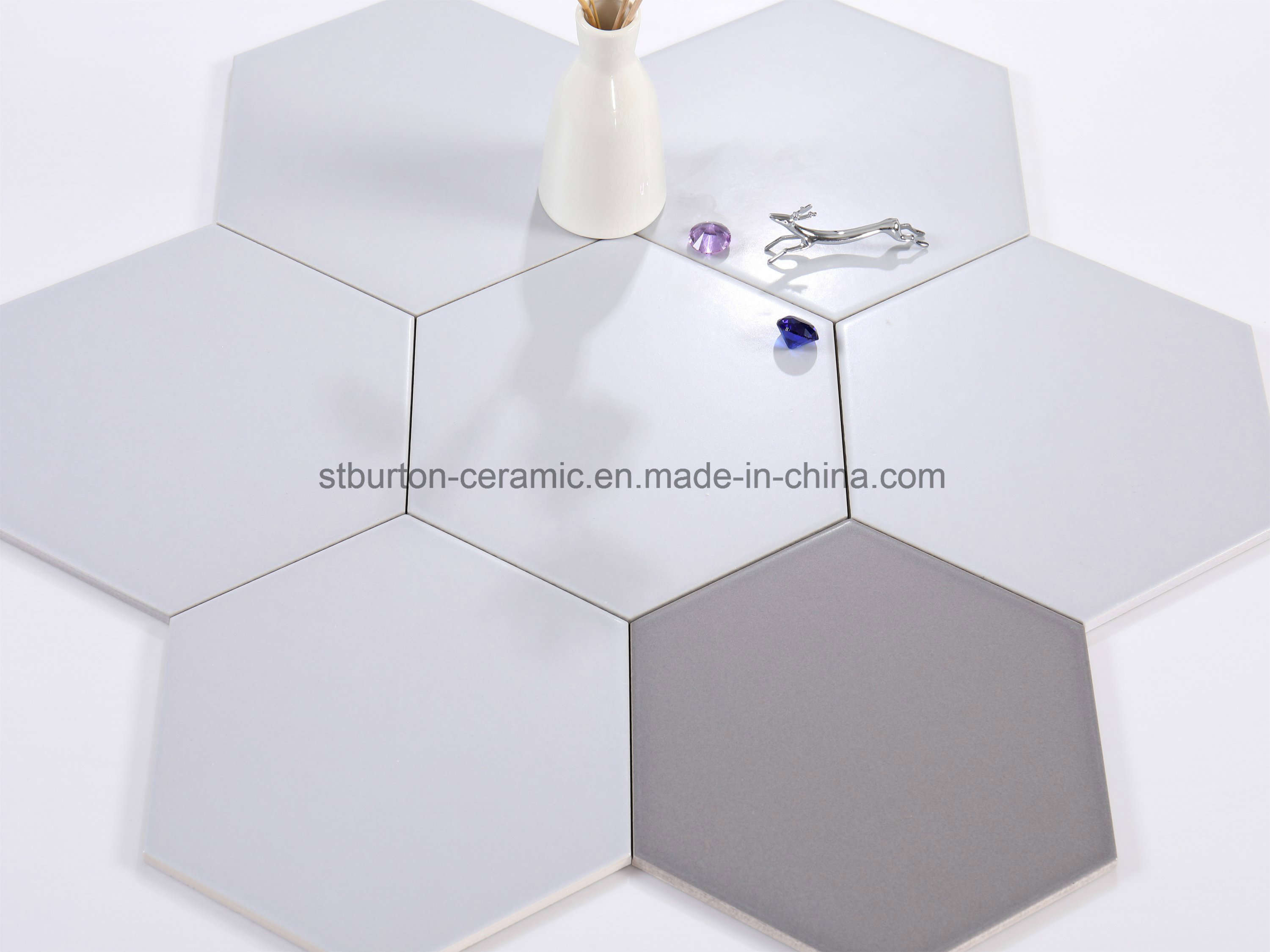 Hexagon Porcelain Wall and Floor Tile Decoration Wall Tile 115X200X230mm St23202-a