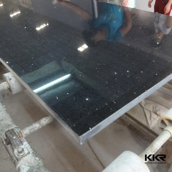 20mm Black Kitchen Island Big Slab Artificial Quartz Stone