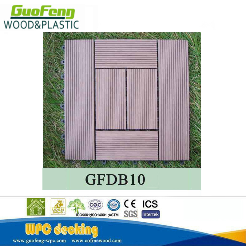 Easy Installation Interlock Outdoor Floor DIY WPC Composite Decking Tiles