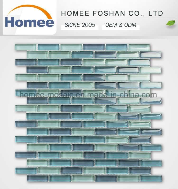 Wholesale Top Quality Blue Strip Glazed Glass Mosaic Tile