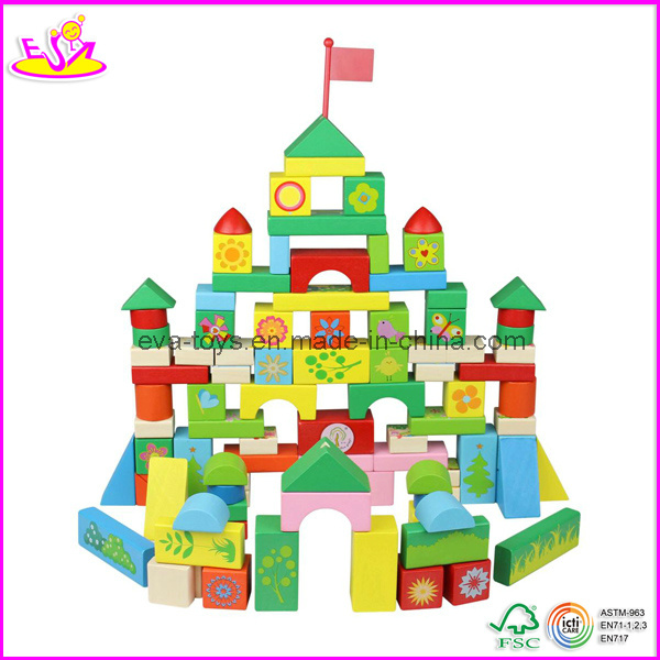 100 PCS Wooden Building Blocks, with Garden Design (W13B011)