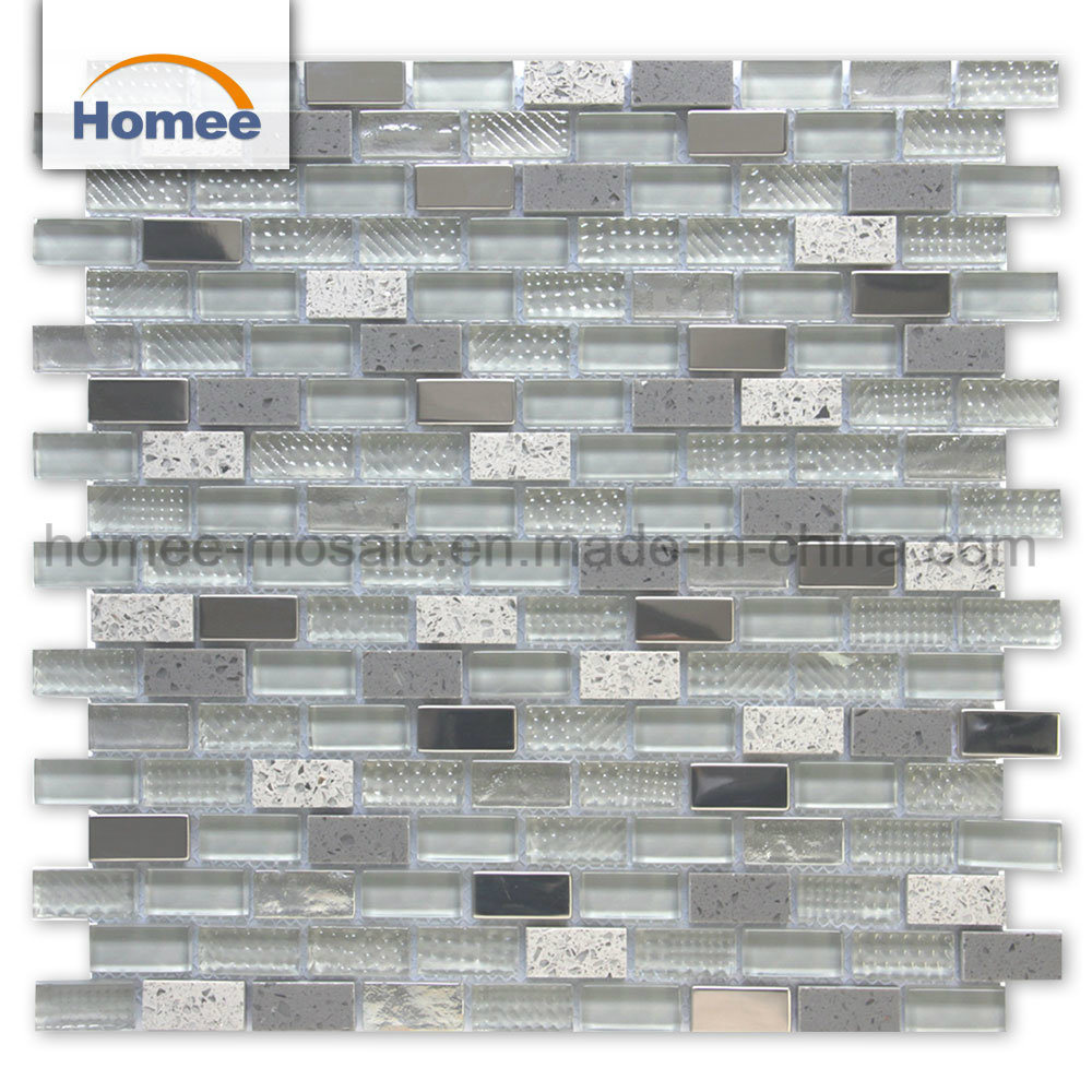 High Quality Cheap Blend Stone Bathroom Tile Glass Mosaic