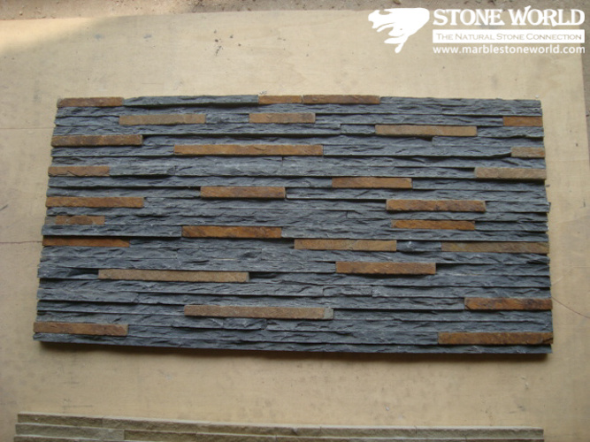 Rusty Black Waterfall Ledgestone Tiles for Wall Panel (CS058)