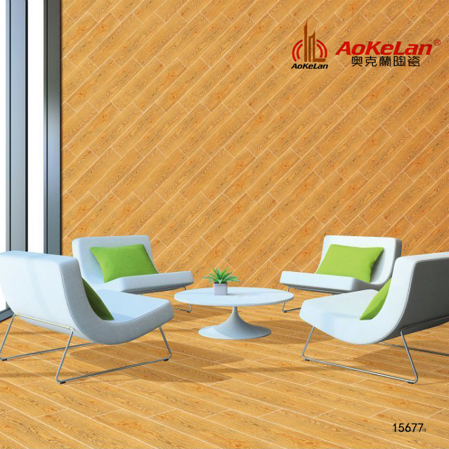 150X600mm Inkjet Matt Glazed Ceramic Wooden Floor Tile (15677)