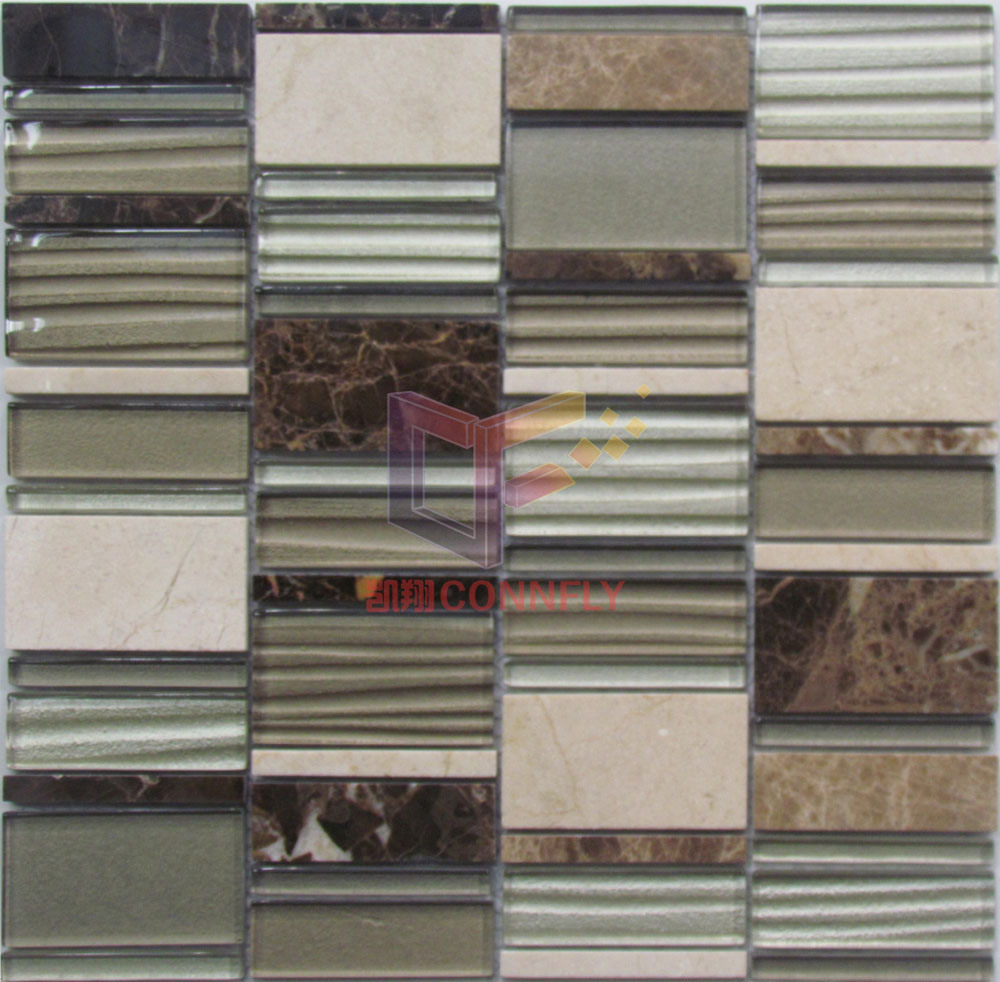 Crystal Stone Mosaic with Wave Pattern and Various Size (CS212)