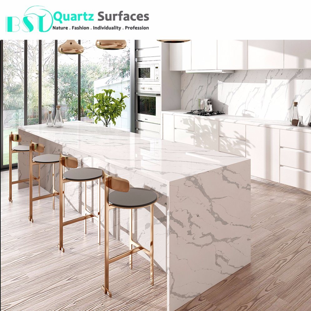 Best Calacatta Statuario White Quartz Stone Bench Tops