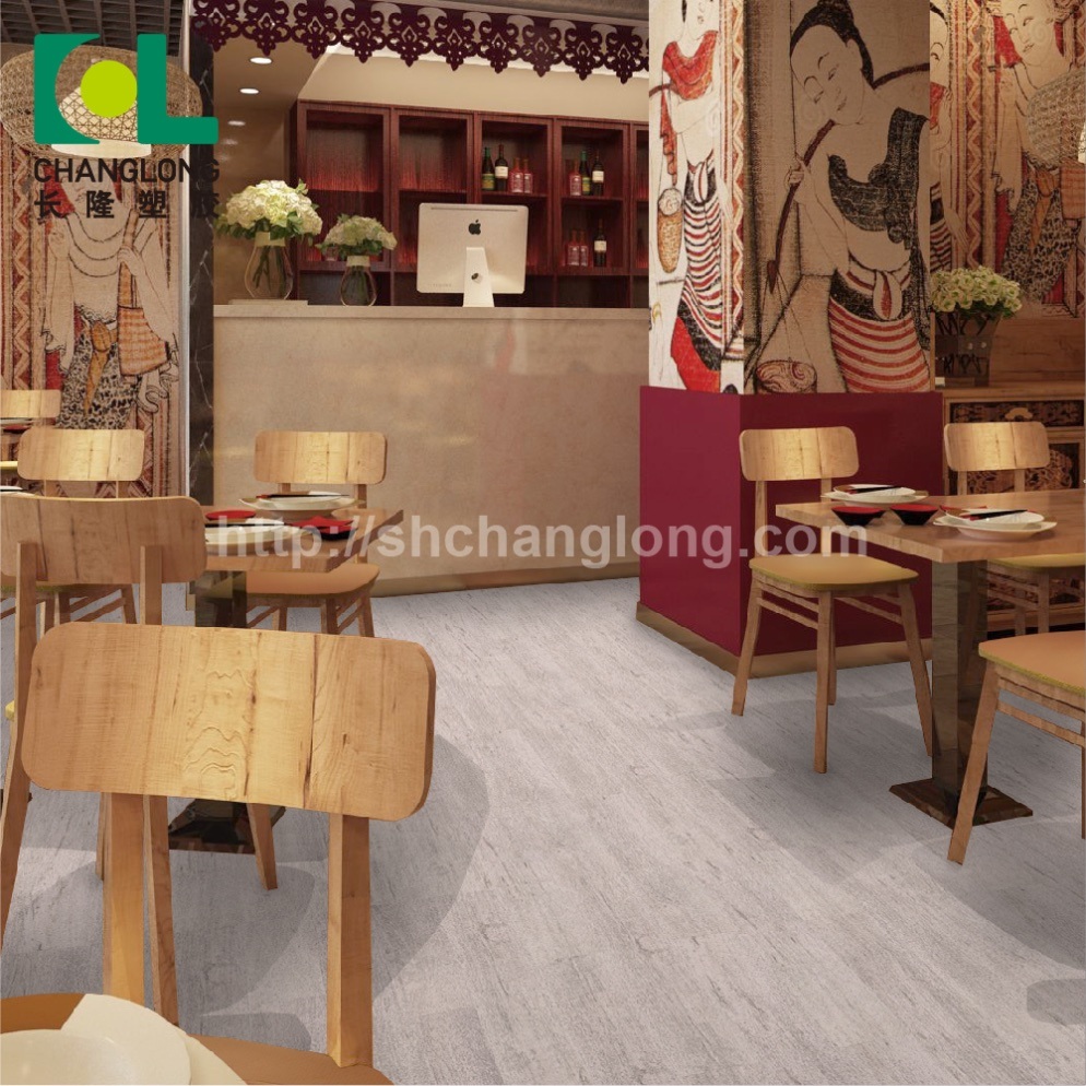 Commercial Wood PVC Vinyl Flooring, ISO9001 Changlong Clw-24