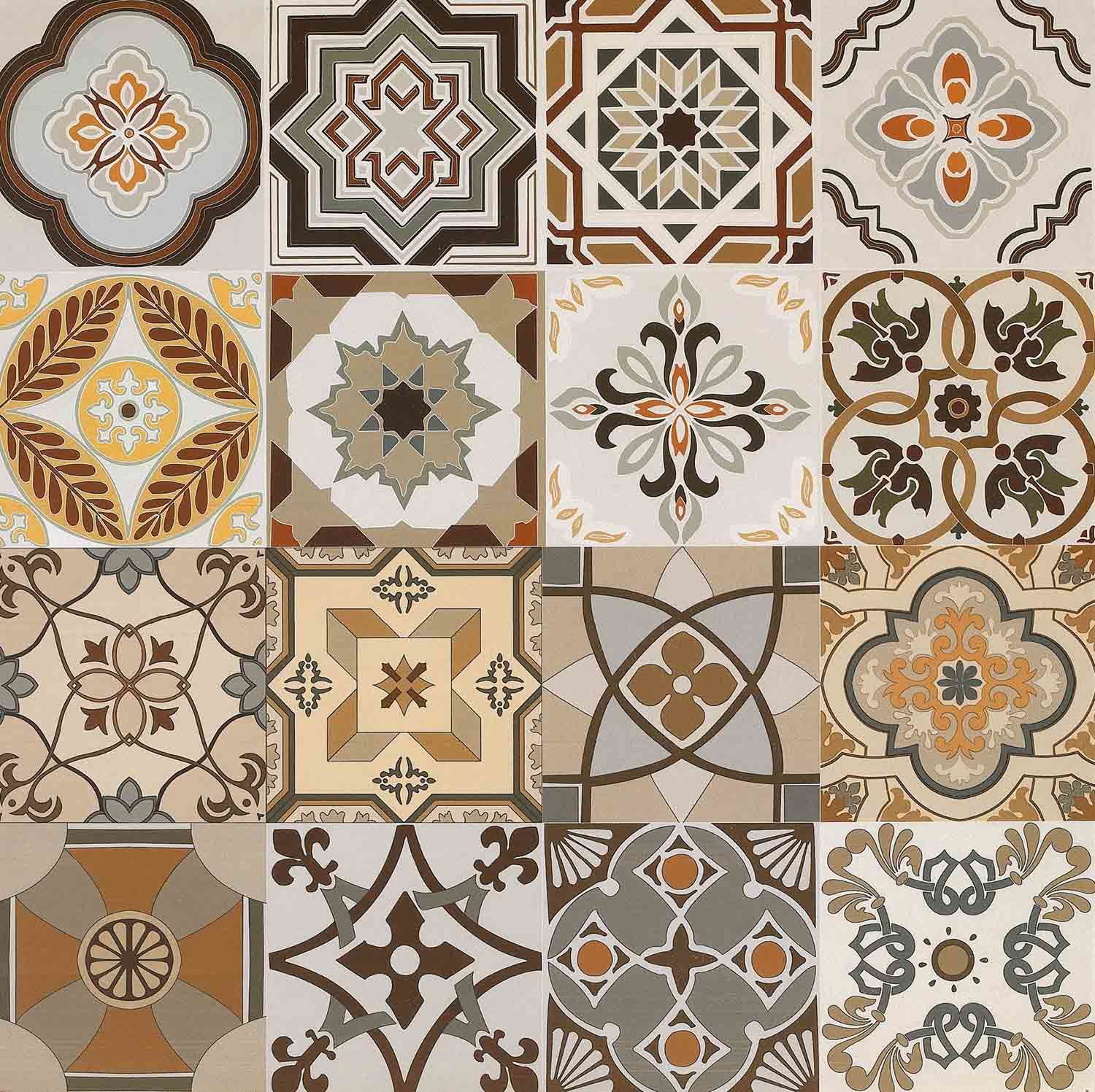 600*600mm Glazed Decoration Tile Rustic Floor Tile Wall Tile for Hotel Decoration Spanish Style No Slip Sh6h005/06