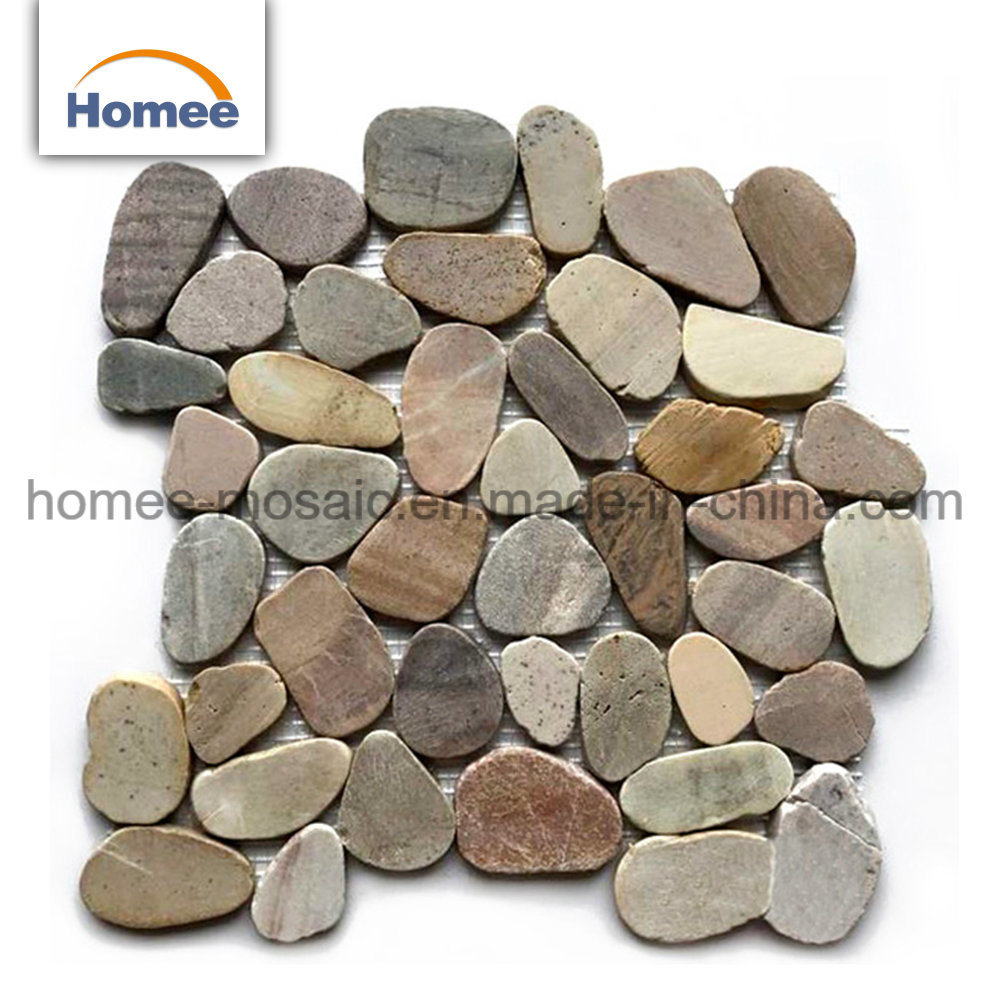 New Designs Sliced Pebble Stone Mosaic Bathroom Wall Tiles Pebble Tile