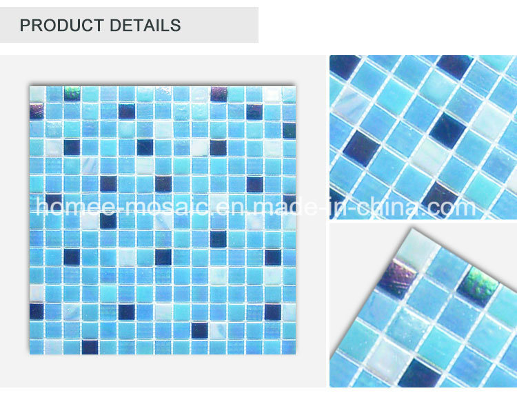 20X20 Fountains Blue Glass Tile Mosaic