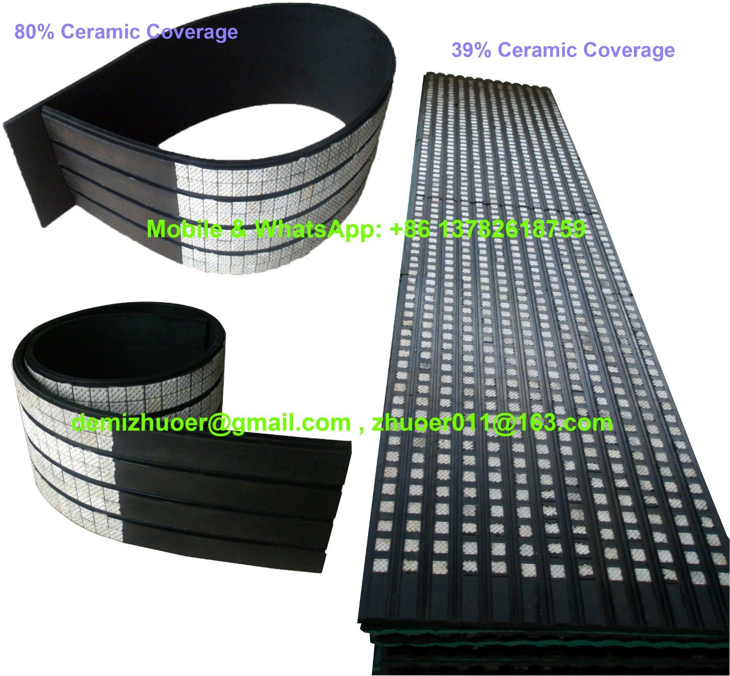 Ceramic Pulley Lagging with Cn-Bonding Layer for Conveyor Drum