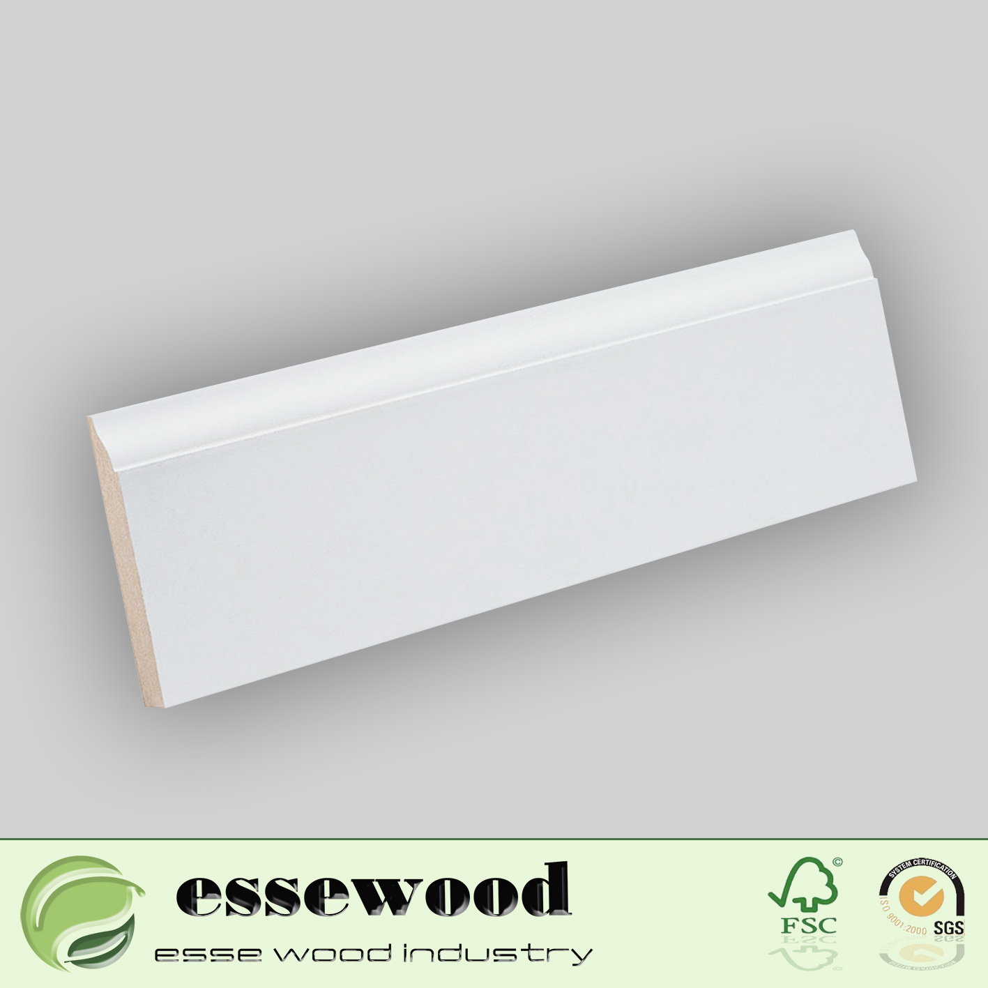 Gesso Primed MDF Wall Base/Skirting Board/Crown Moulding