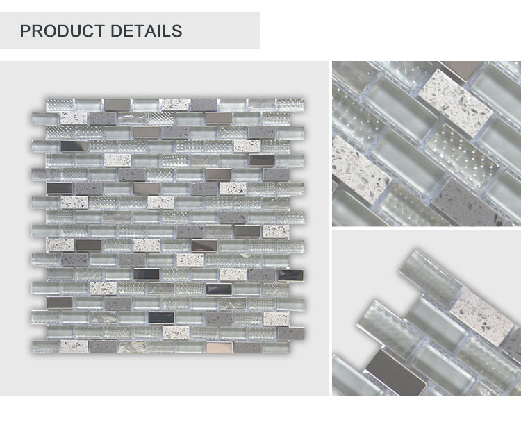 High Standard Wholesale Interior Strip Glass&Metal Mosaic Tile for Decoration