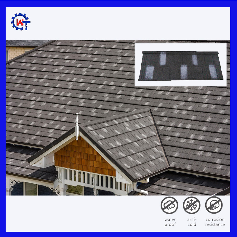 Durable Corrugated Stone Coated Steel Shingle Roof Tile