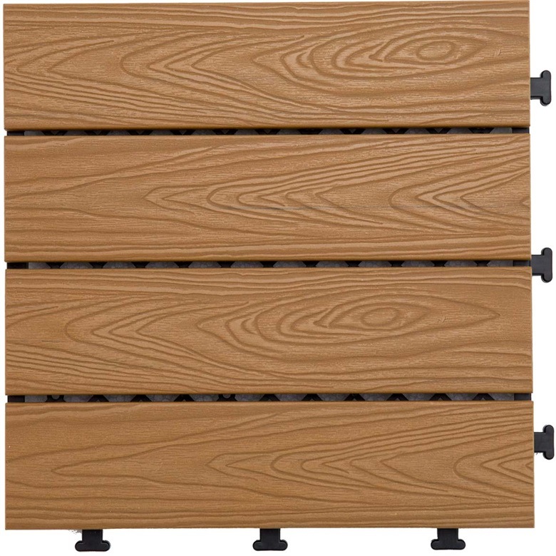 Plastic Wood Grain Interlocking Floor/Garden Tile