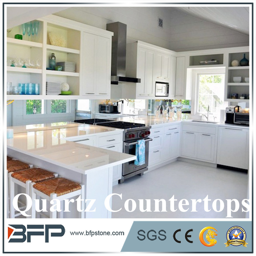 Crystal White Quartz Countertop, Semiprecious Stone Slabs