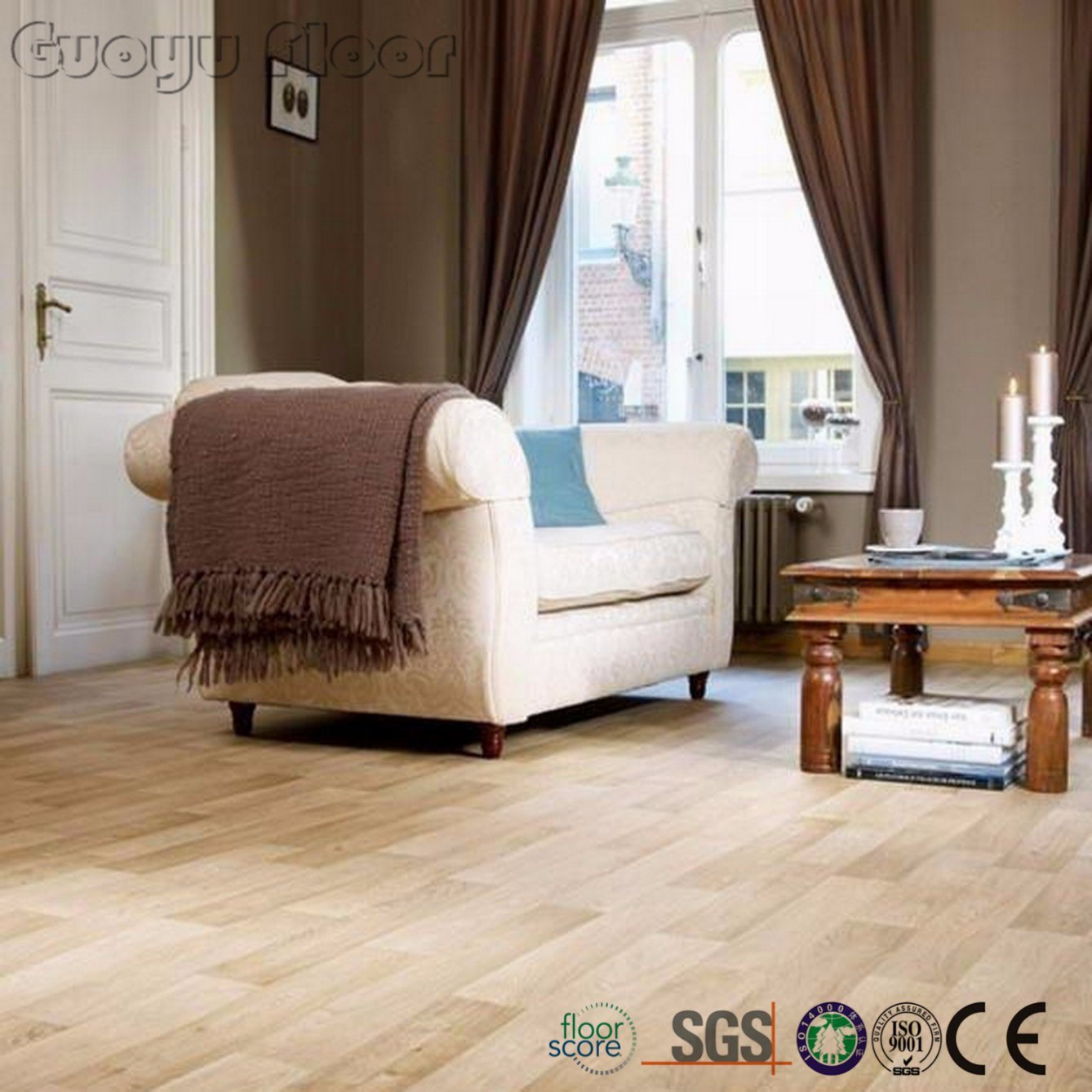 Waterproof Wood Loose Lay Vinyl Flooring 4mm / 5mm