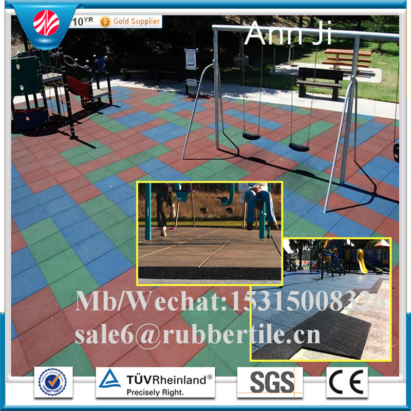 Manufacturers Selling Outdoor Rubber Tile, En1177 Stadium Recycled Rubber Tile