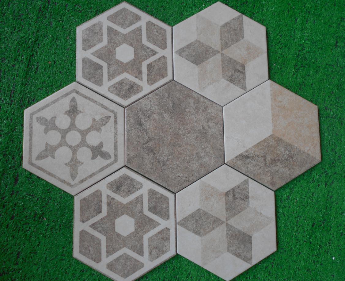 Healthy 200*230mm Candy Glazed Hexagon Tile