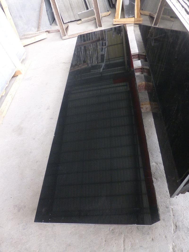 Natural Stone Polished Absolute Black Granite Tile for Floor/Countertop/Vanity Top/Bathroom