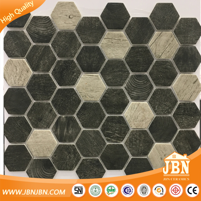 Factory Foshan Hexagon Wood Mosaic Tile for Interior Design (V678010)