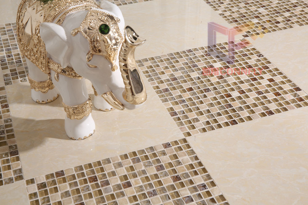 Brown Crystal and Stone Mixed Mosaic Tile(CS140)