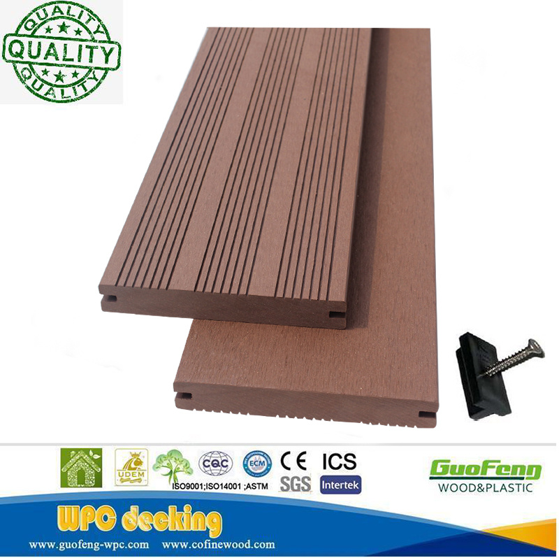 Solid Wood Plastic Composite Decking Outdoor WPC Decking