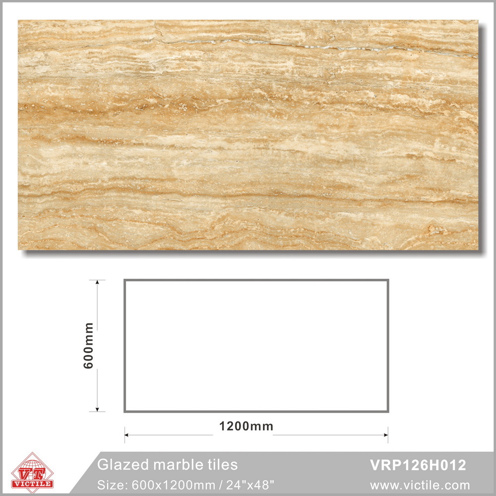 Glazed Marble Building Material Porcelain Floor Tile for Decoration (VRP126H012, 600X1200mm)