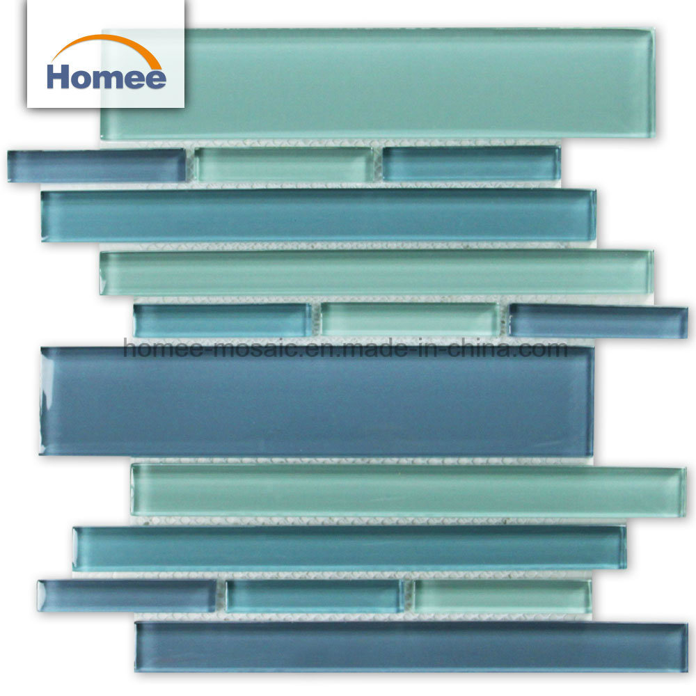 Latest Designed Irregular Stripped Glass Mosaic Tile for Wall/Backsplash